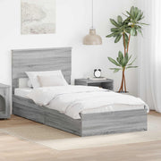 Krevet s od storage Siva Sonoma 100 x 200 cm Konstruirano drvo