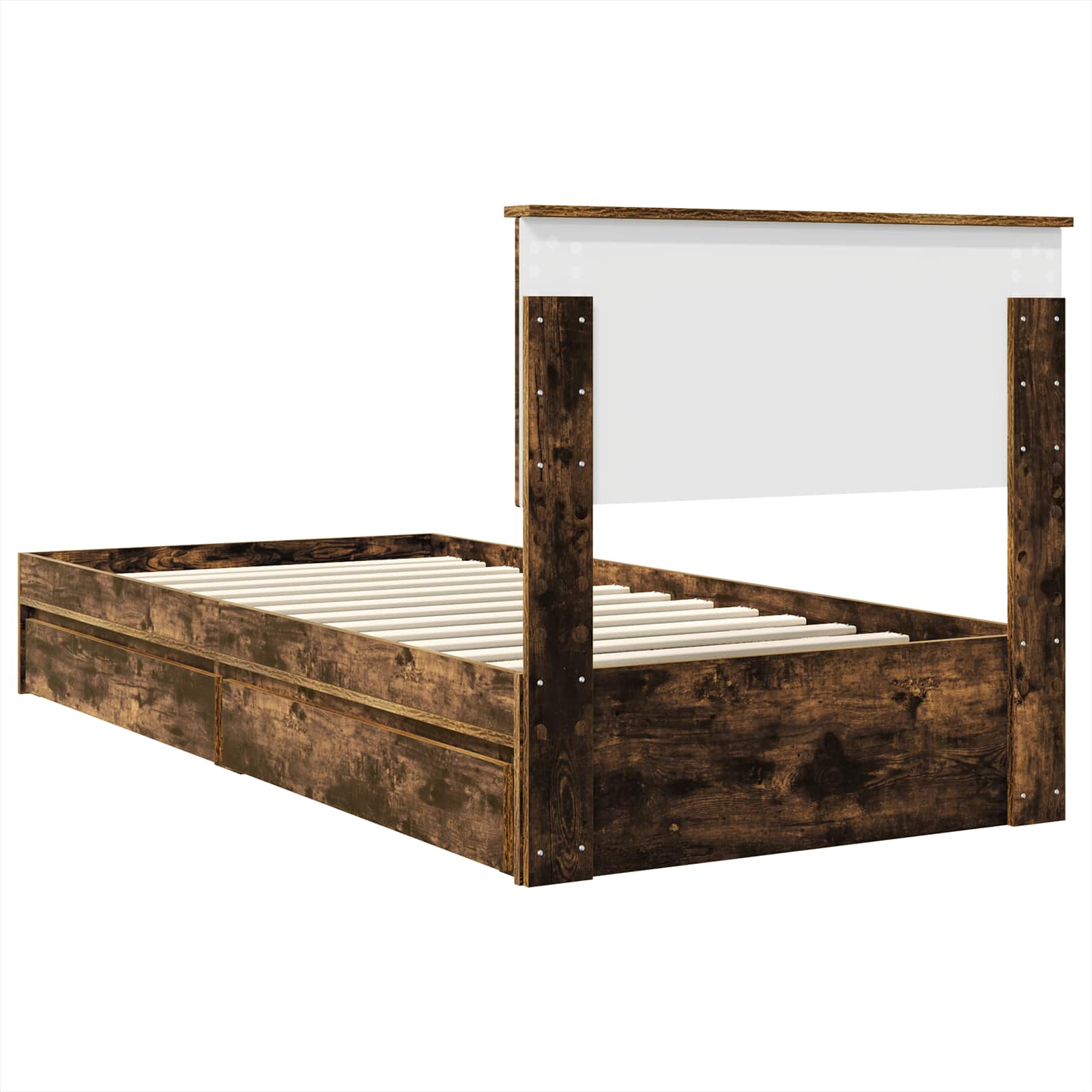 Krevet s od storage s uzglavljem Dimljeni hrast 90 x 190 cm