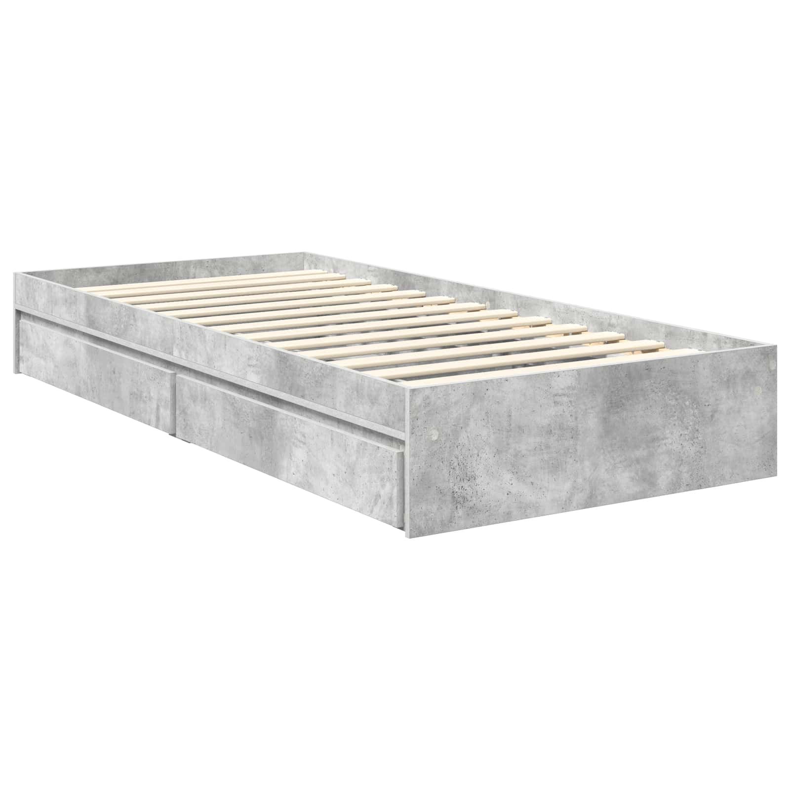 Krevet s od storage Betonski sivi 90 x 200 cm Konstruirano drvo