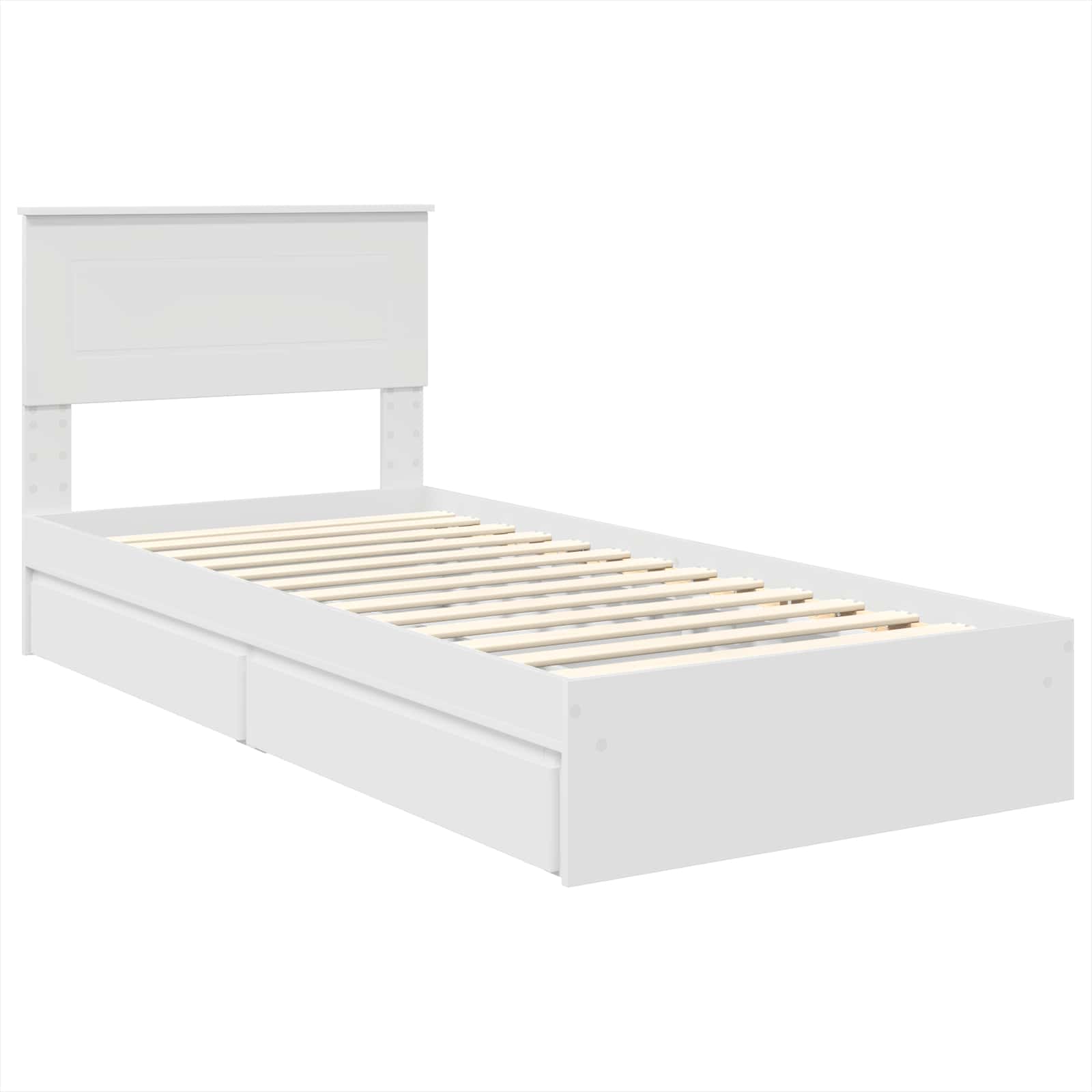 Krevet s od storage Bijelo 75 x 190 cm Konstruirano drvo