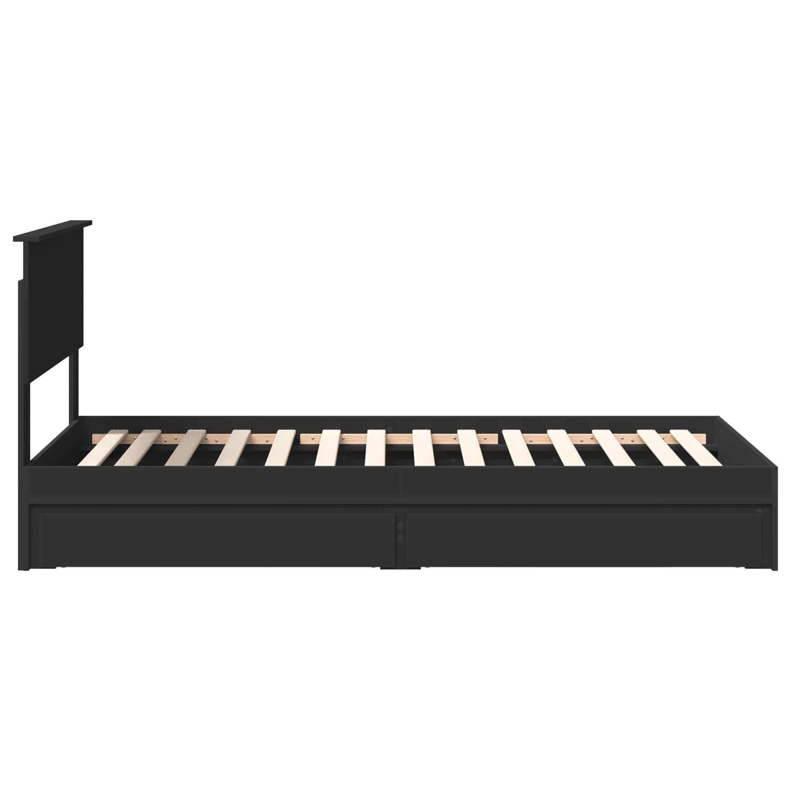 Krevet s od storage Crna 75 x 190 cm Konstruirano drvo