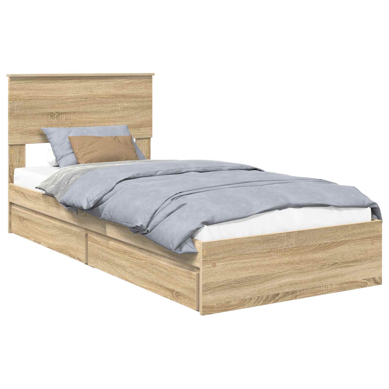 Krevet s od storage Sonoma hrast 75 x 190 cm Konstruirano drvo