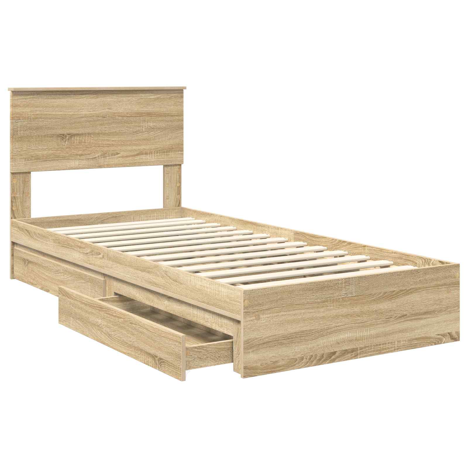 Krevet s od storage Sonoma hrast 75 x 190 cm Konstruirano drvo