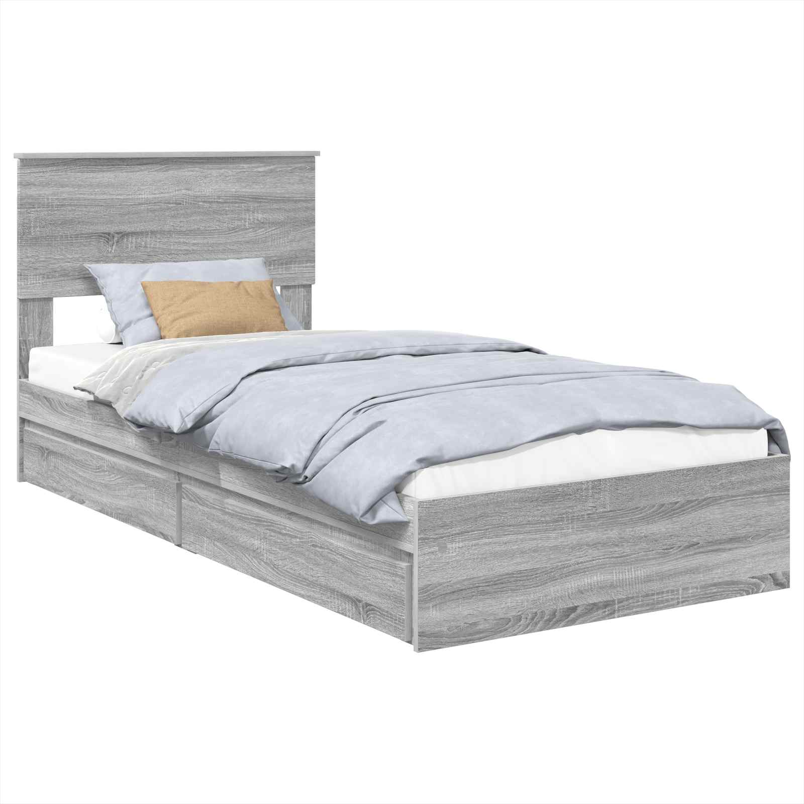 Krevet s od storage Siva Sonoma 75 x 190 cm Konstruirano drvo