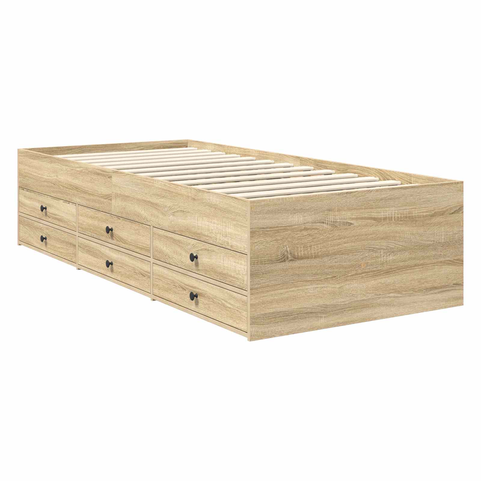 Krevet na dan s ladicama Sonoma hrast i crna 100 x 200 cm