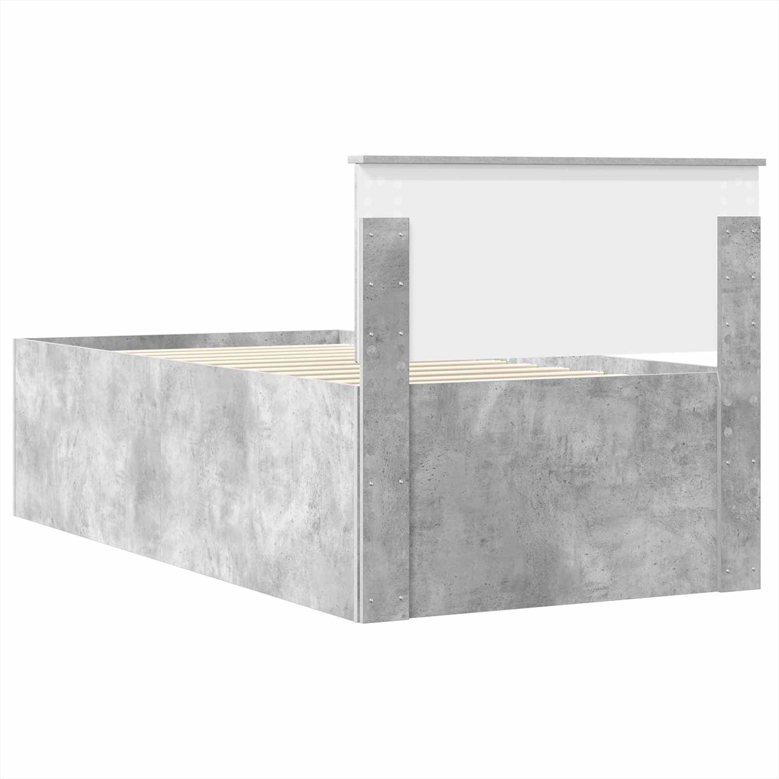 Krevet na dan Beton siva i crna 100 x 200 cm Konstruirano drvo