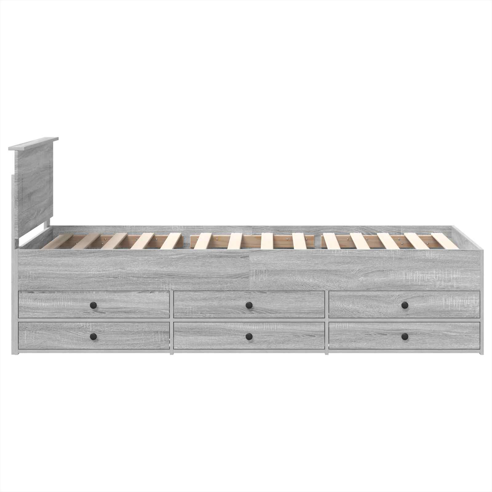 Krevet na dan Siva Sonoma i crna 100 x 200 cm Konstruirano drvo