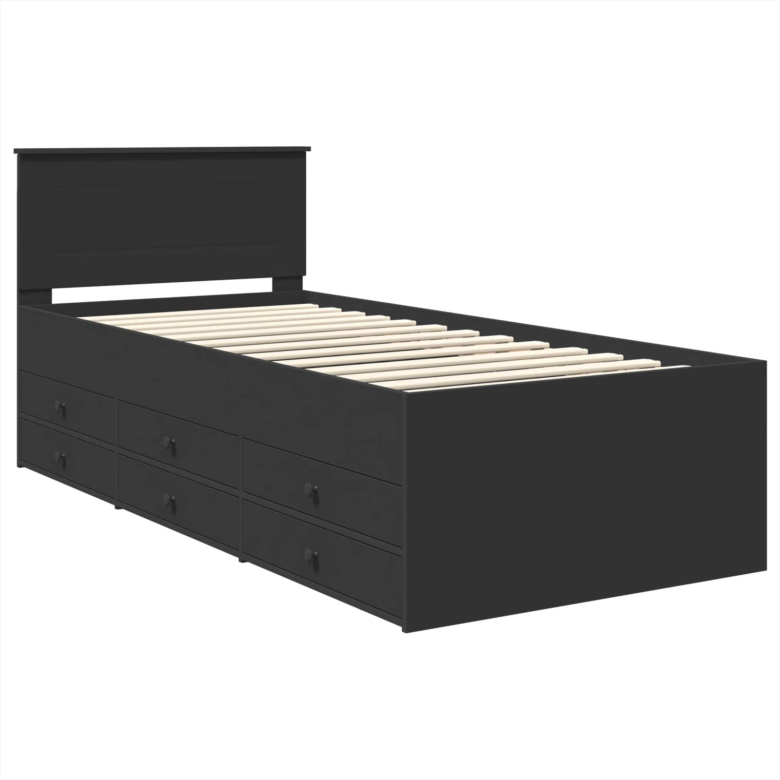 Krevet na dan s ladicama Crna 90 x 190 cm Konstruirano drvo