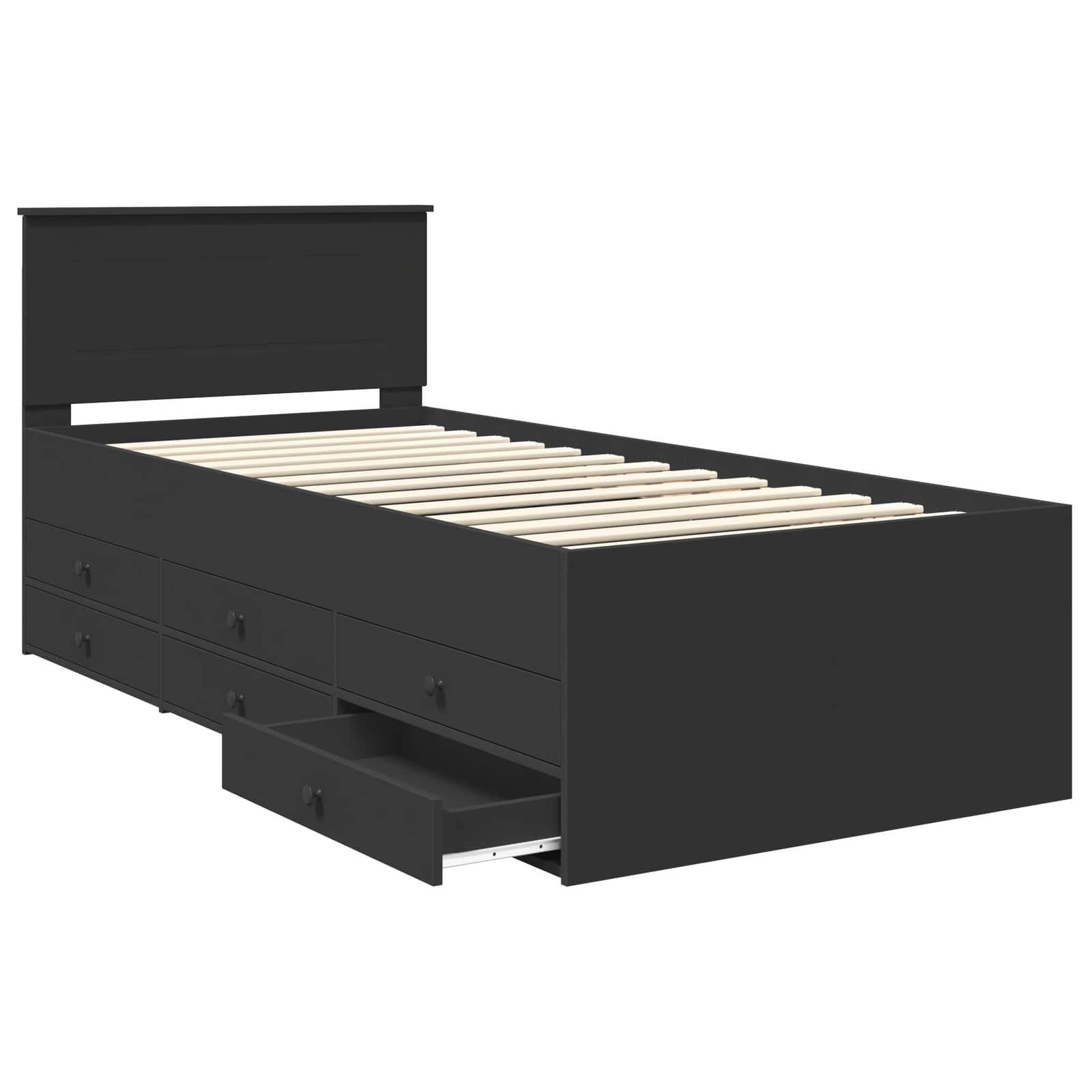 Krevet na dan s ladicama Crna 90 x 190 cm Konstruirano drvo