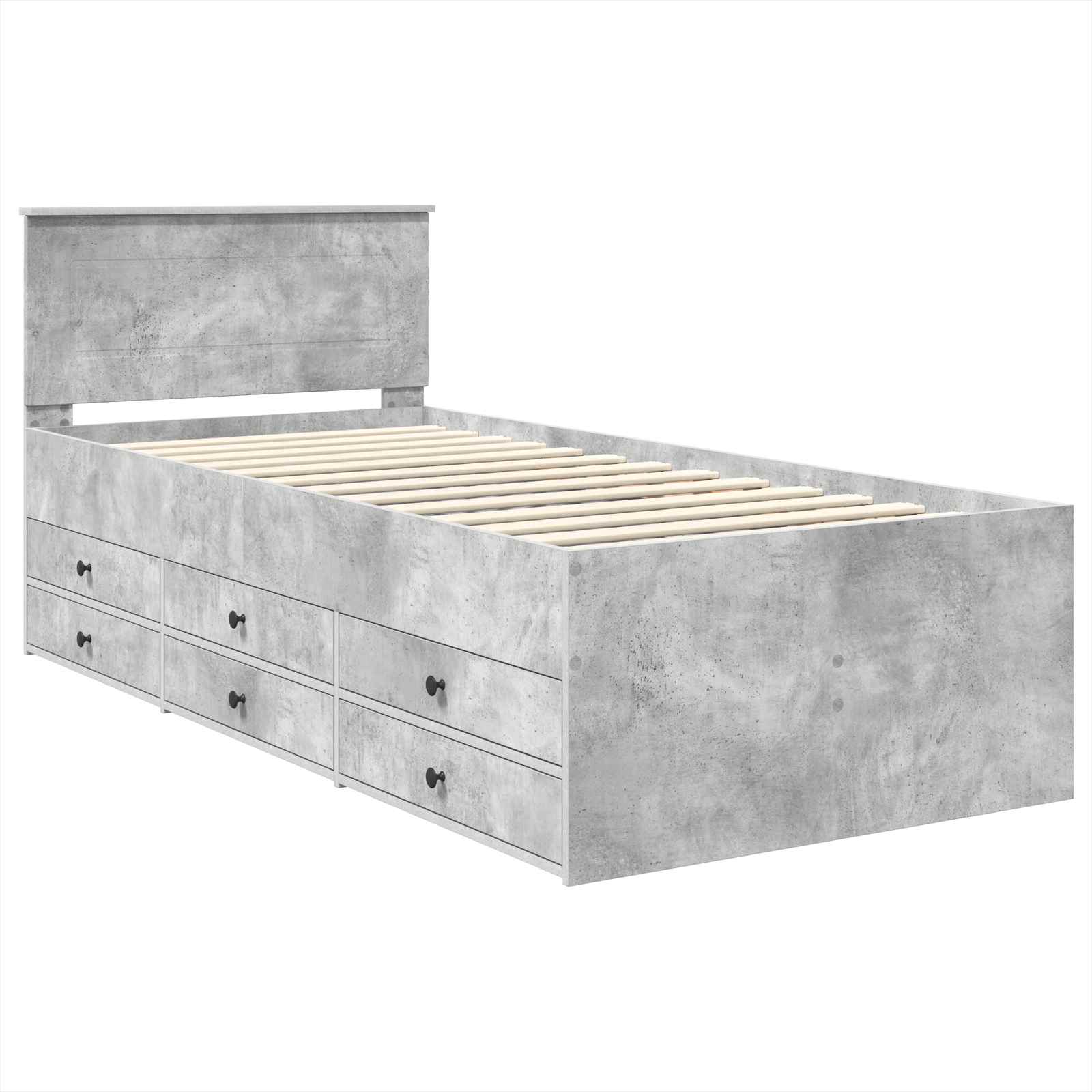 Krevet na dan Beton siva i crna 90 x 190 cm Konstruirano drvo
