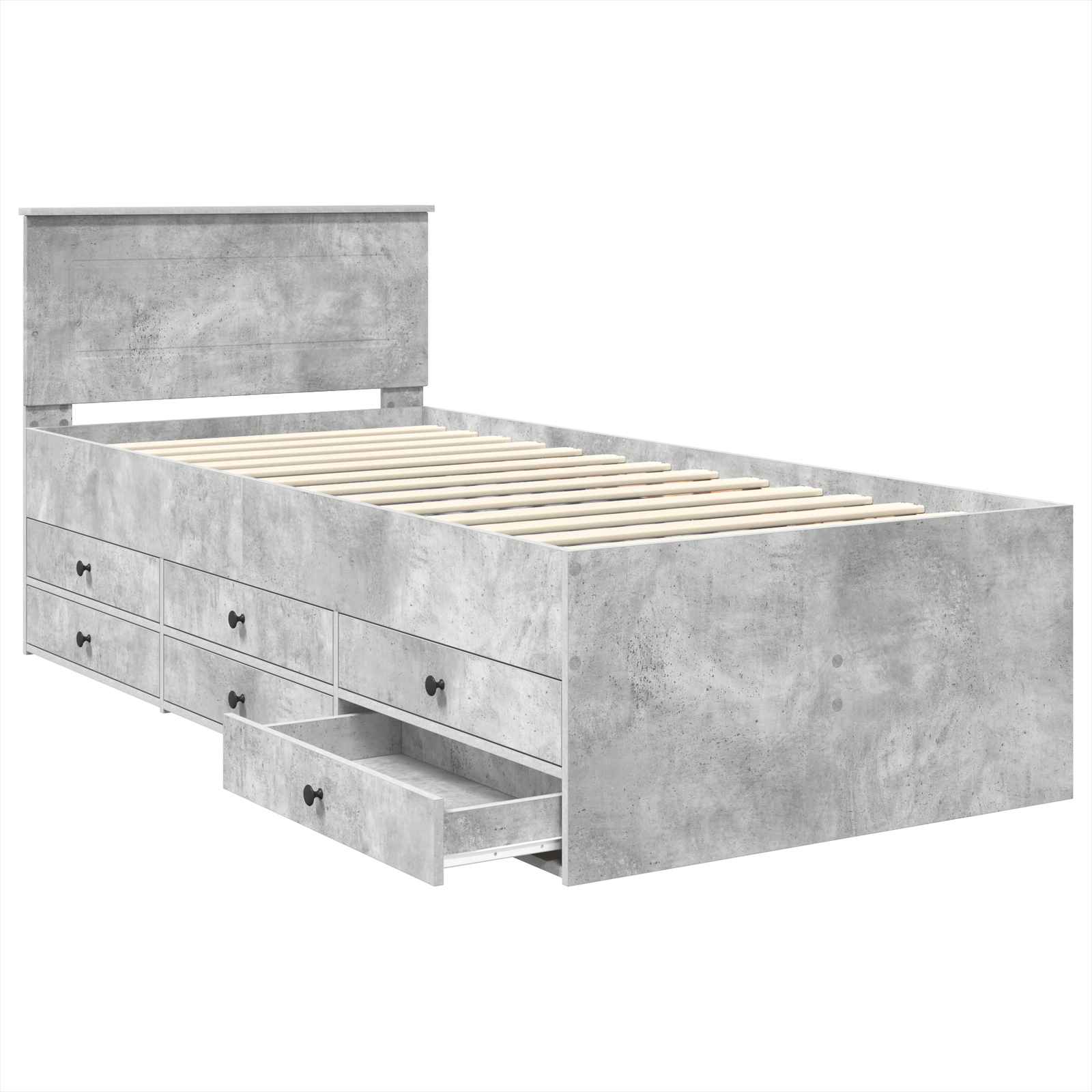 Krevet na dan Beton siva i crna 90 x 190 cm Konstruirano drvo