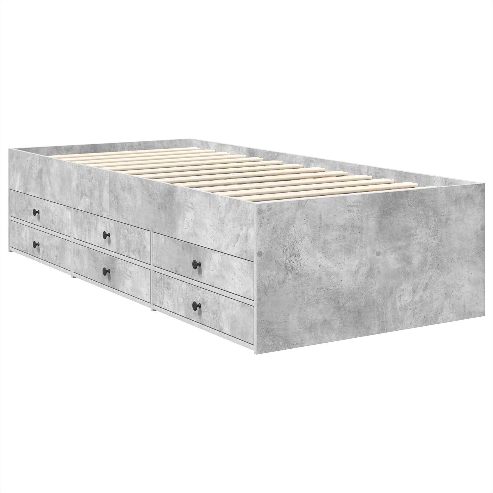 Krevet na dan Beton siva i crna 90 x 190 cm Konstruirano drvo