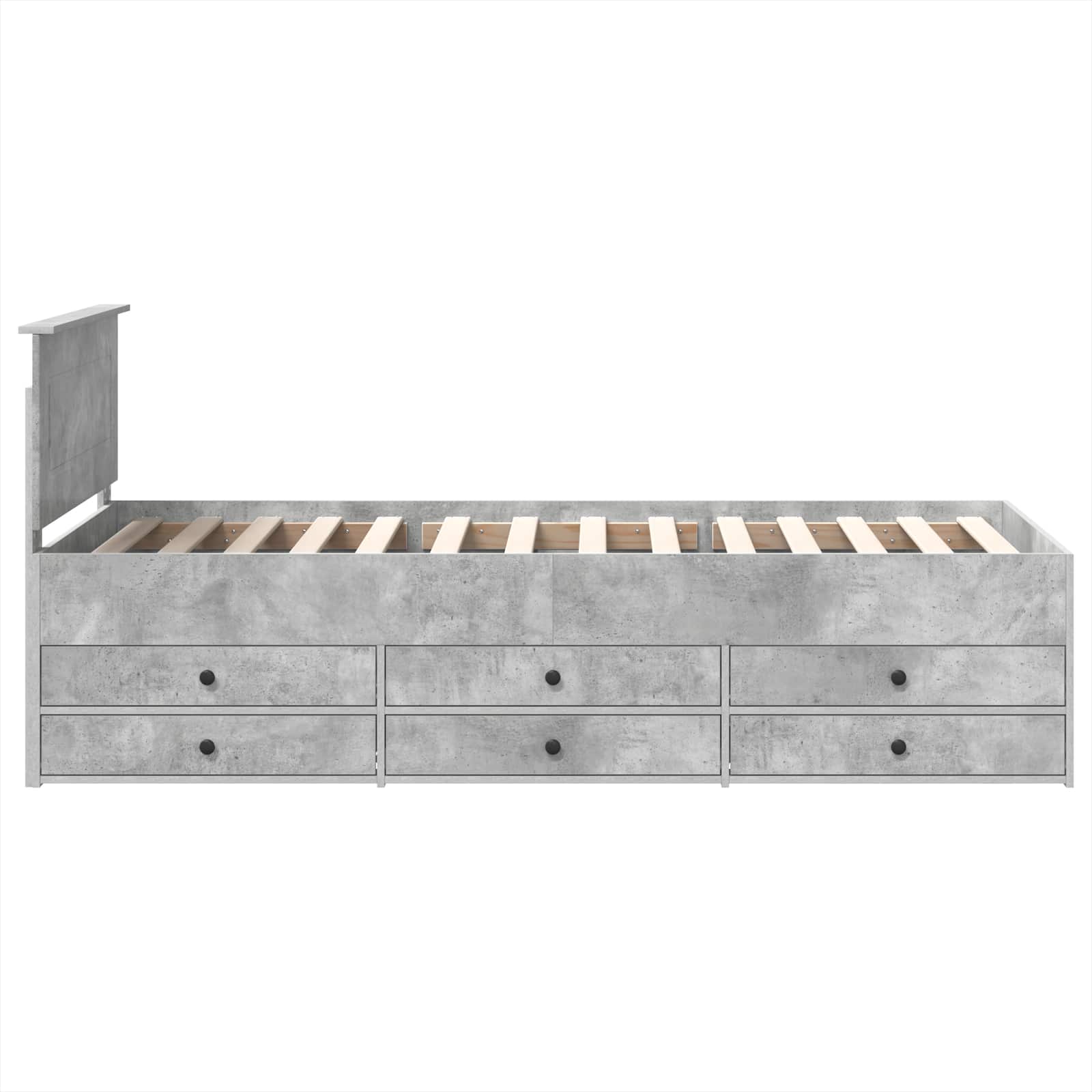 Krevet na dan Beton siva i crna 90 x 190 cm Konstruirano drvo
