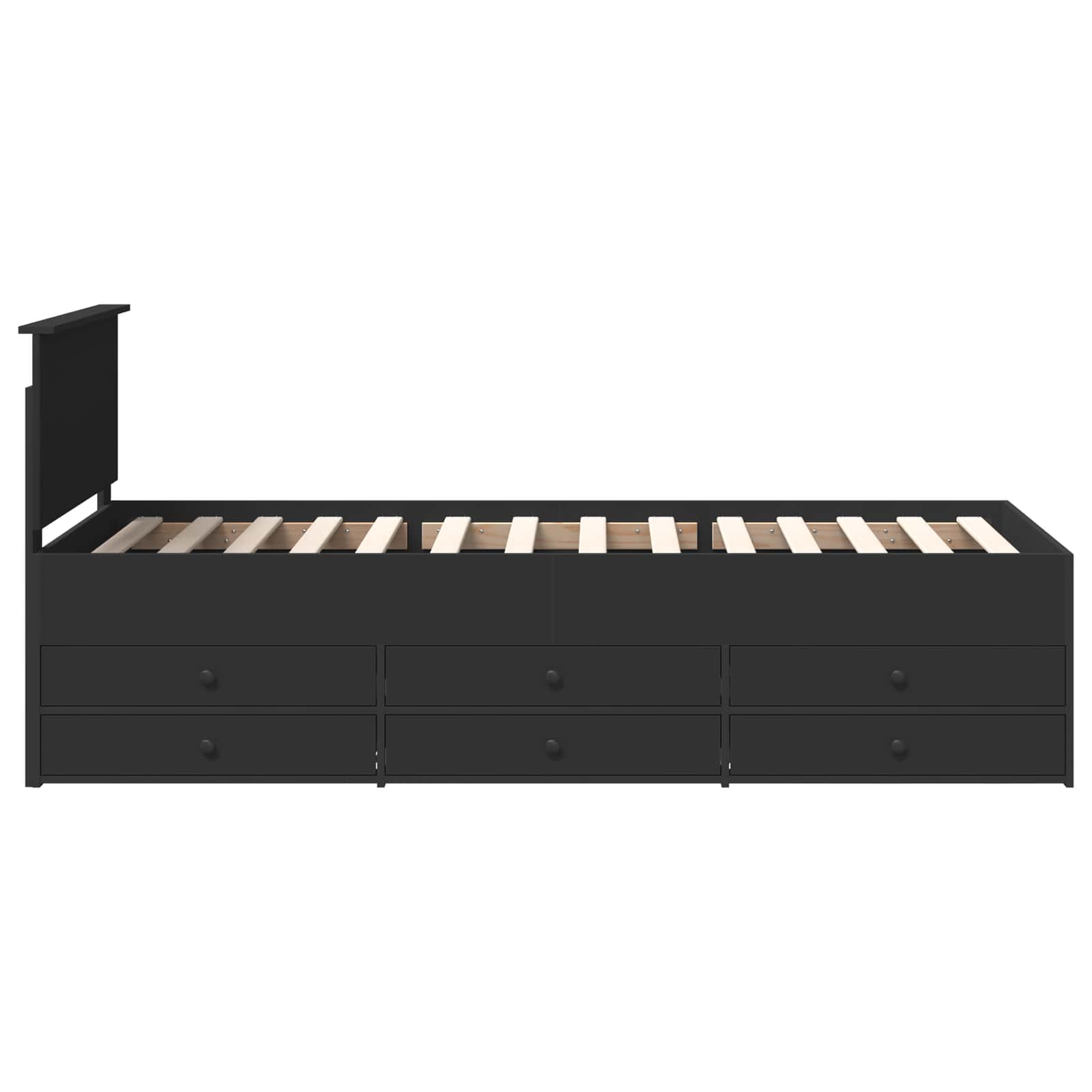 Krevet na dan s ladicama Crna 75 x 190 cm Konstruirano drvo