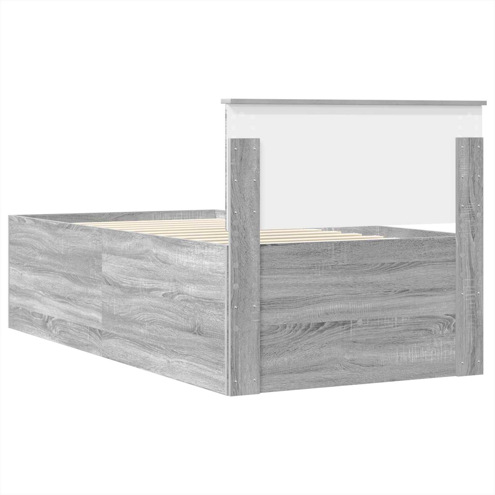 Krevet na dan Siva Sonoma i crna 75 x 190 cm Konstruirano drvo