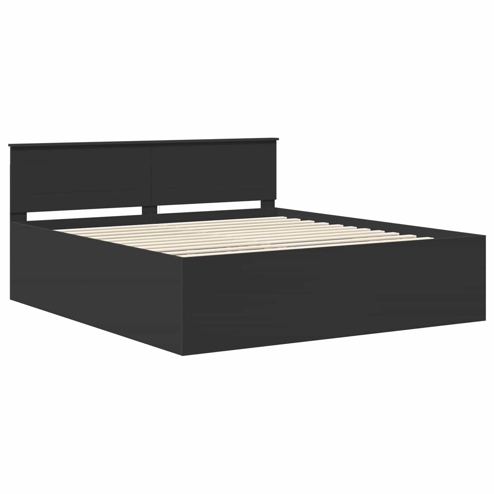Krevetna konstrukcija Crna 200 x 200 cm Konstruirano drvo