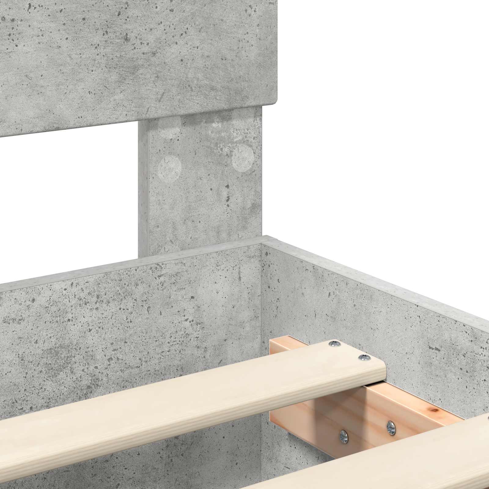 Krevetna konstrukcija s uzglavljem Betonski sivi 135 x 190 cm