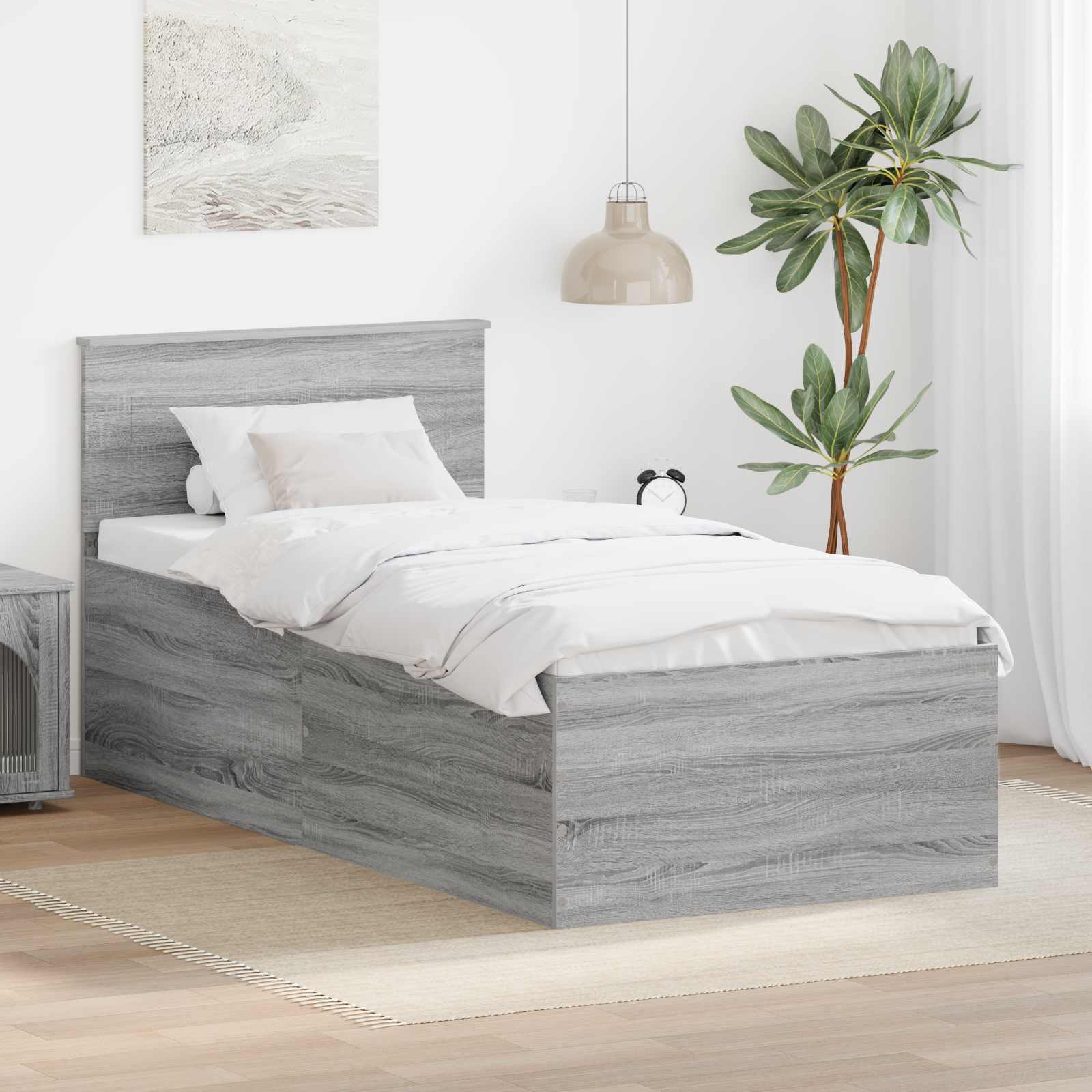 Krevetna konstrukcija Siva Sonoma 75 x 190 cm Konstruirano drvo