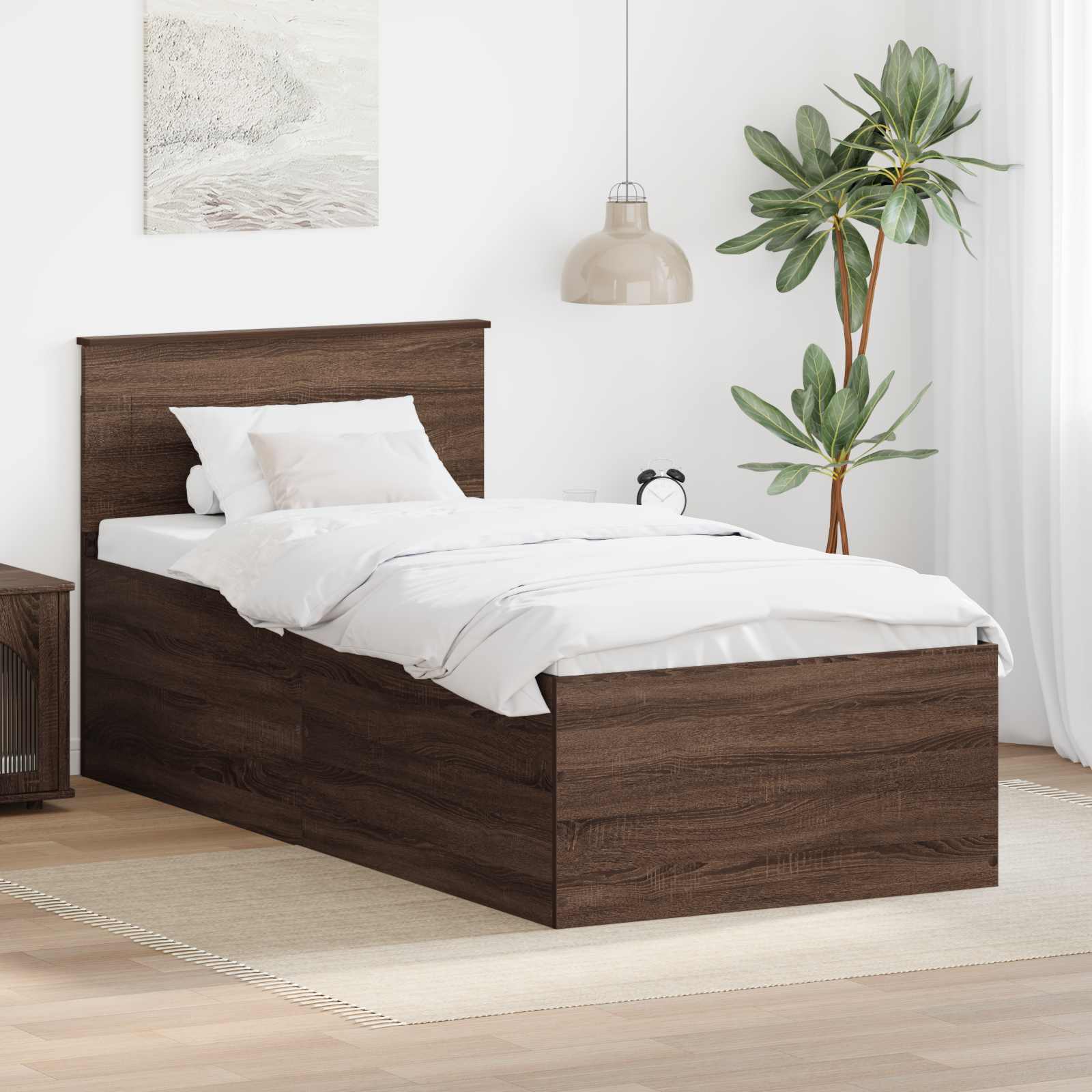 Krevetna konstrukcija Smeđi hrast 75 x 190 cm Konstruirano drvo