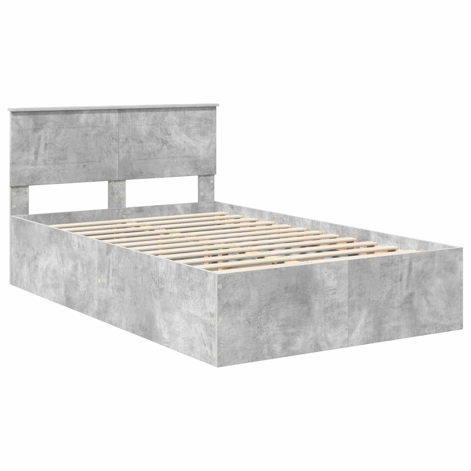 Krevetna konstrukcija s uzglavljem Betonski sivi 135 x 190 cm