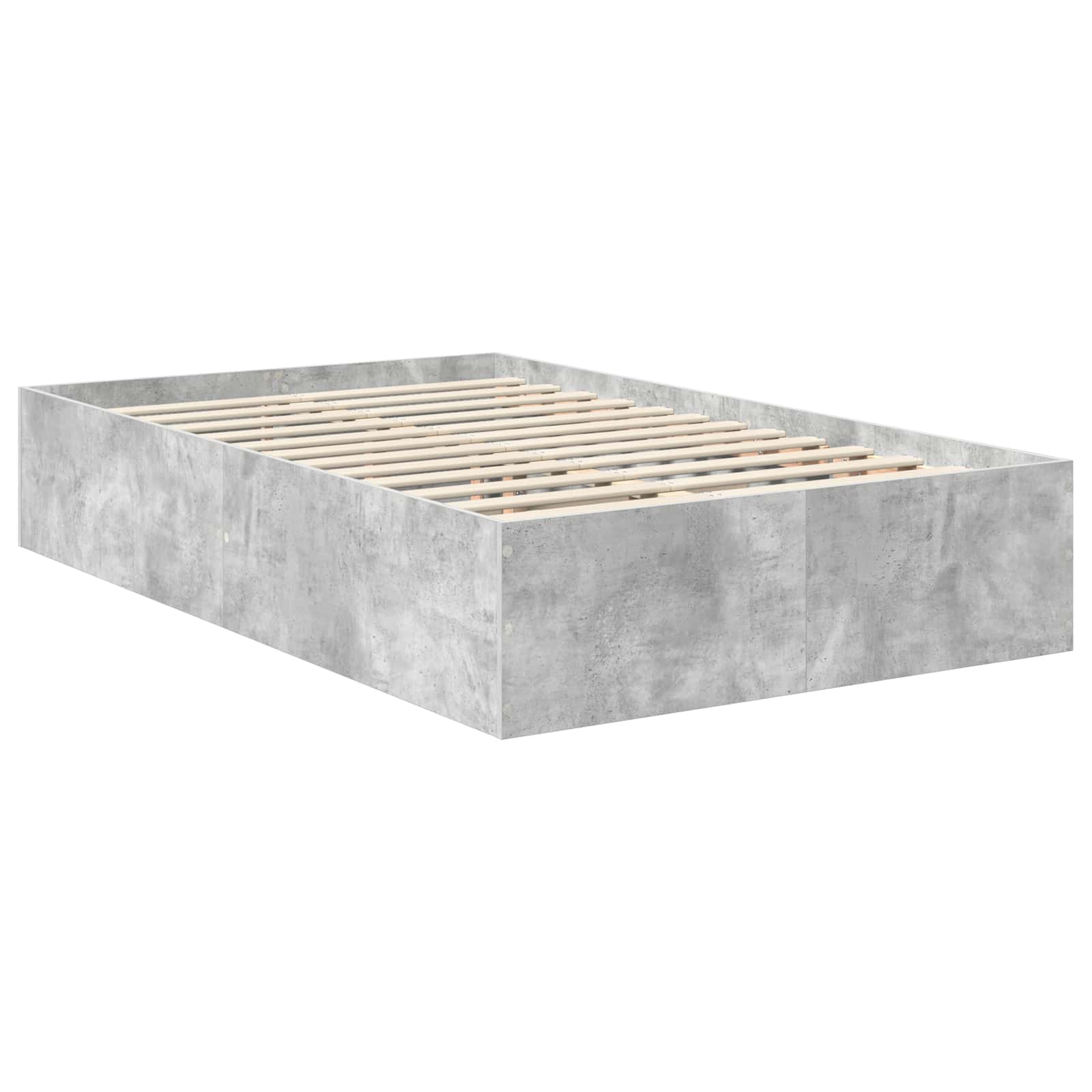 Krevetna konstrukcija s uzglavljem Betonski sivi 135 x 190 cm