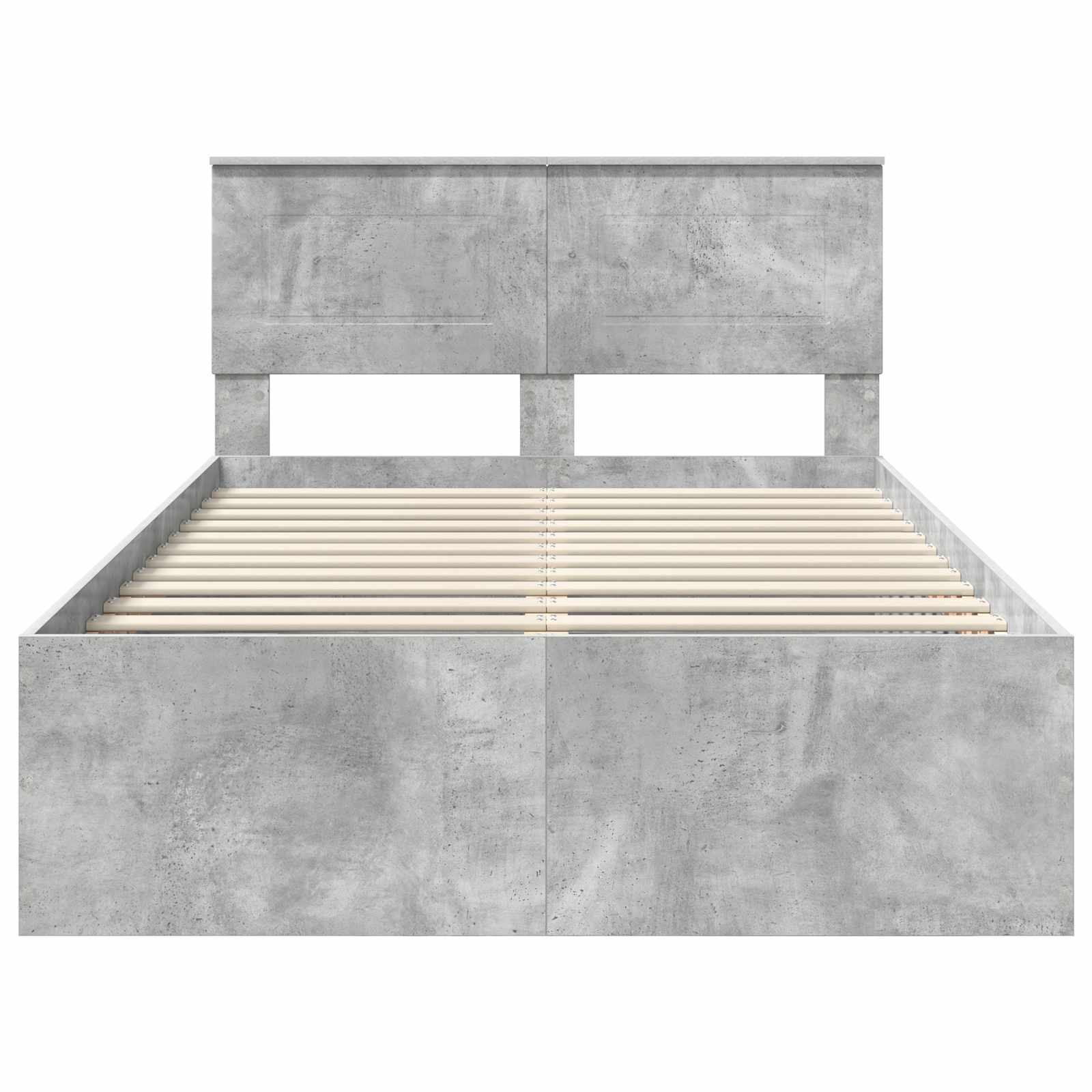 Krevetna konstrukcija s uzglavljem Betonski sivi 135 x 190 cm