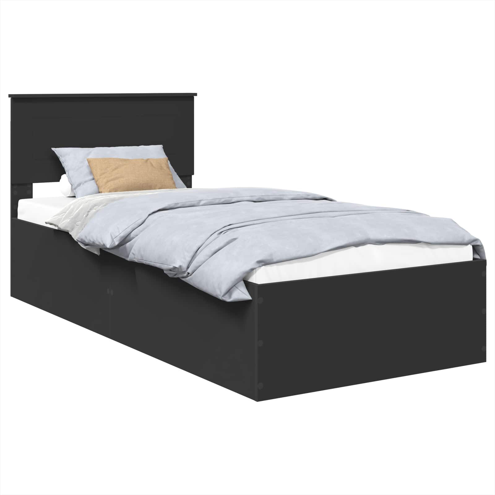 Krevetna konstrukcija Crna 100 x 200 cm Konstruirano drvo