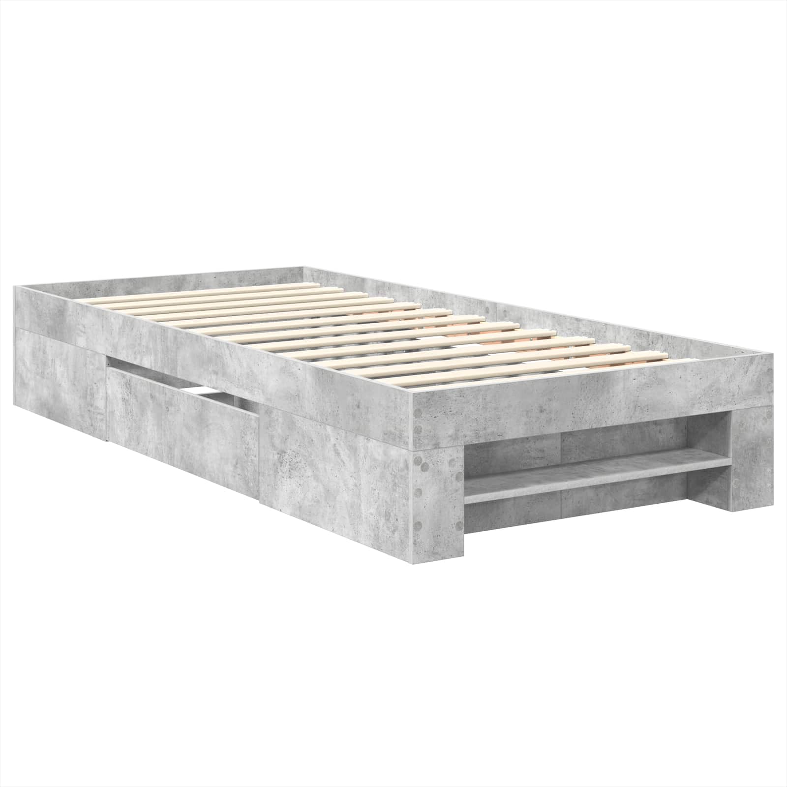Krevetna konstrukcija s uzglavljem Betonski sivi 90 x 200 cm