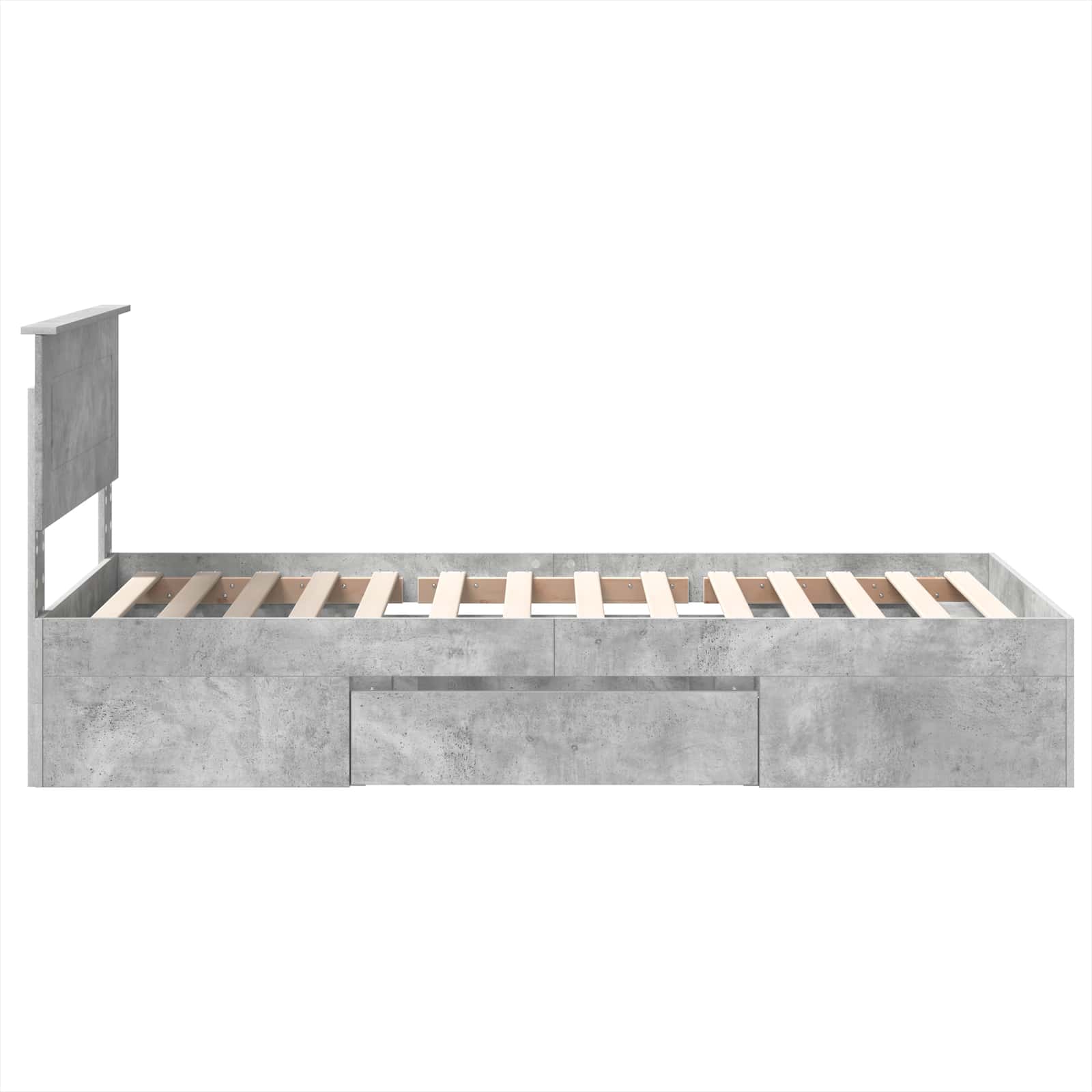 Krevetna konstrukcija s uzglavljem Betonski sivi 90 x 200 cm