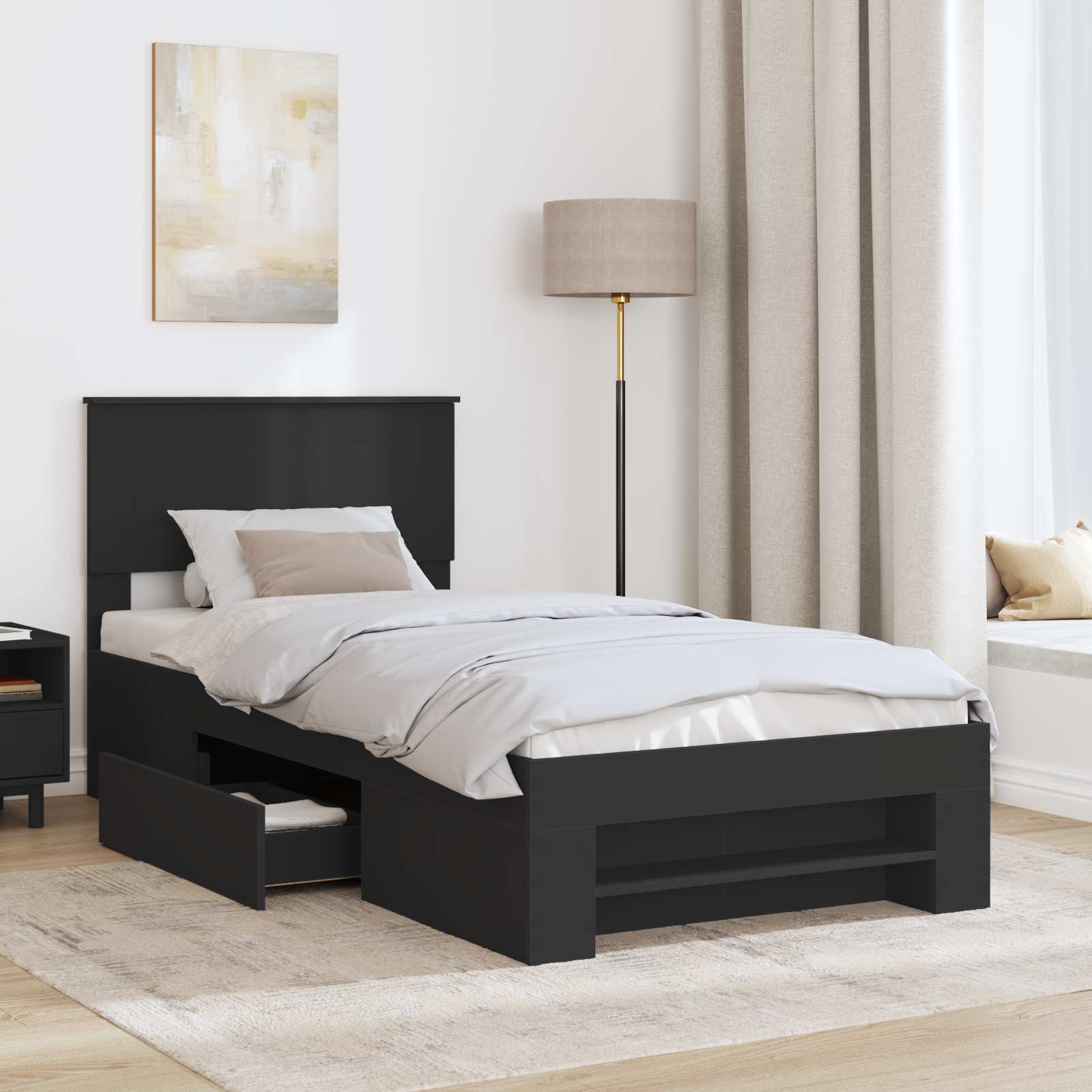 Krevetna konstrukcija Crna 80 x 200 cm Konstruirano drvo