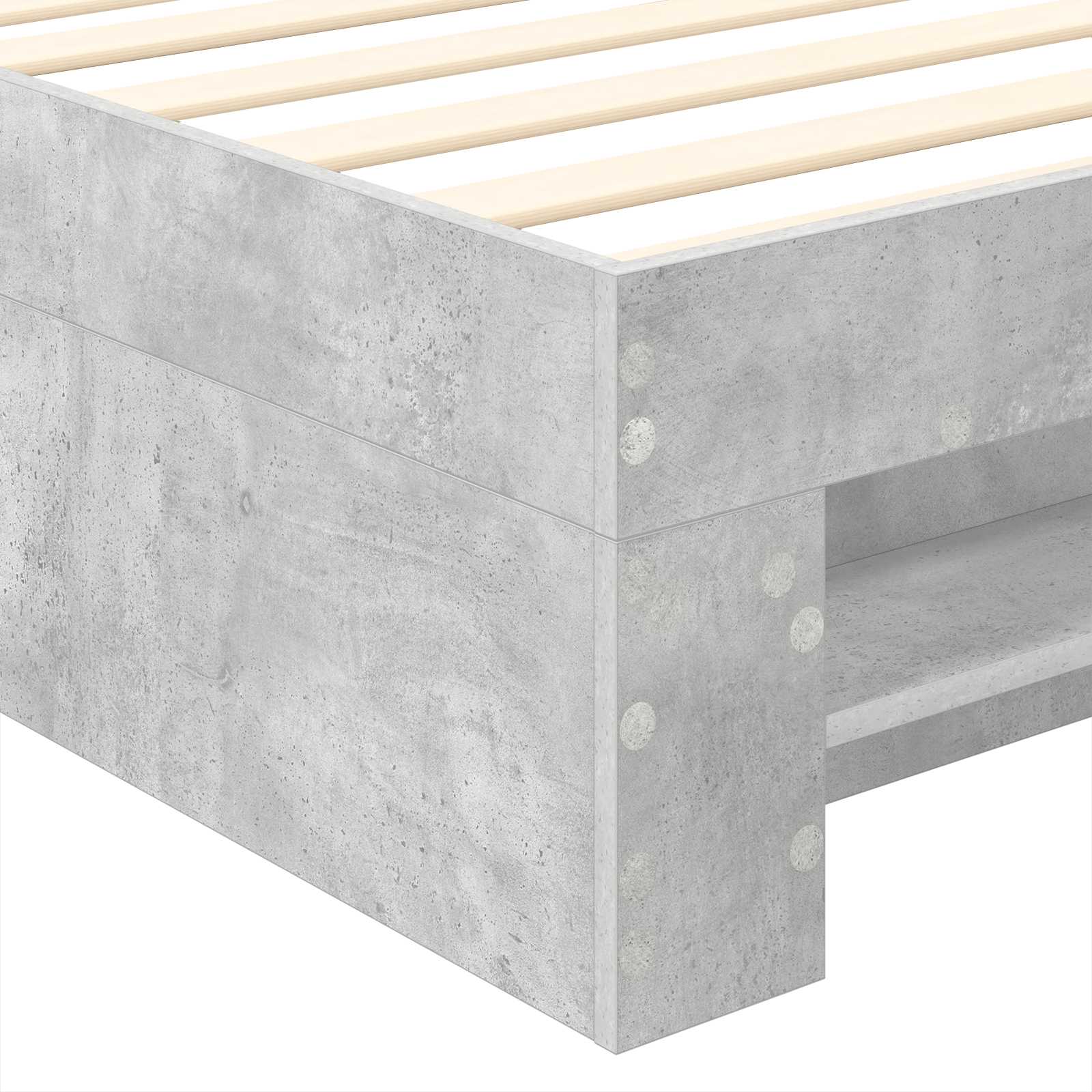 Krevetna konstrukcija s uzglavljem Betonski sivi 80 x 200 cm