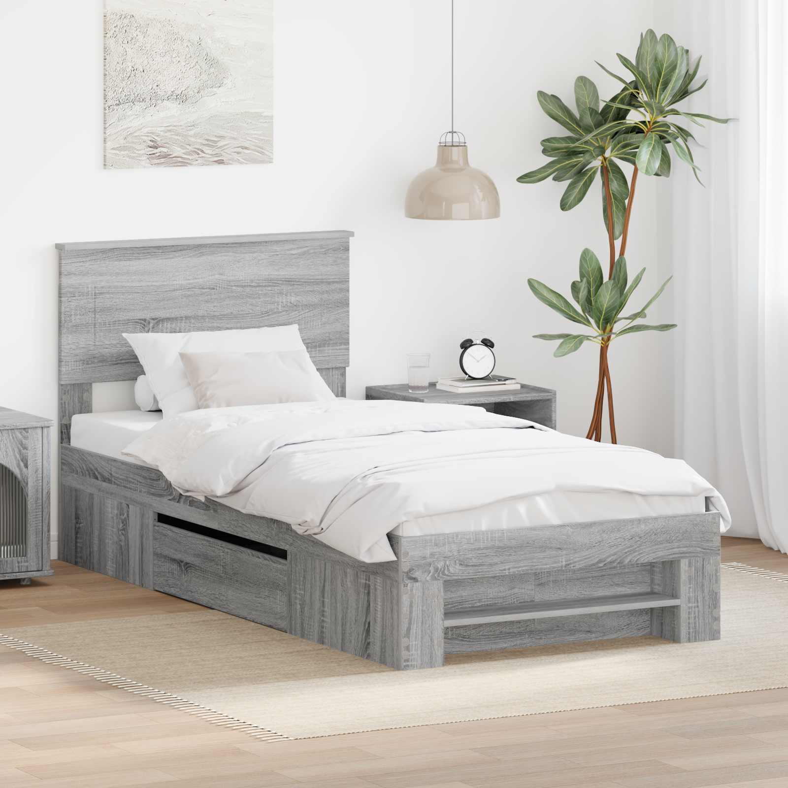 Krevetna konstrukcija Siva Sonoma 80 x 200 cm Konstruirano drvo