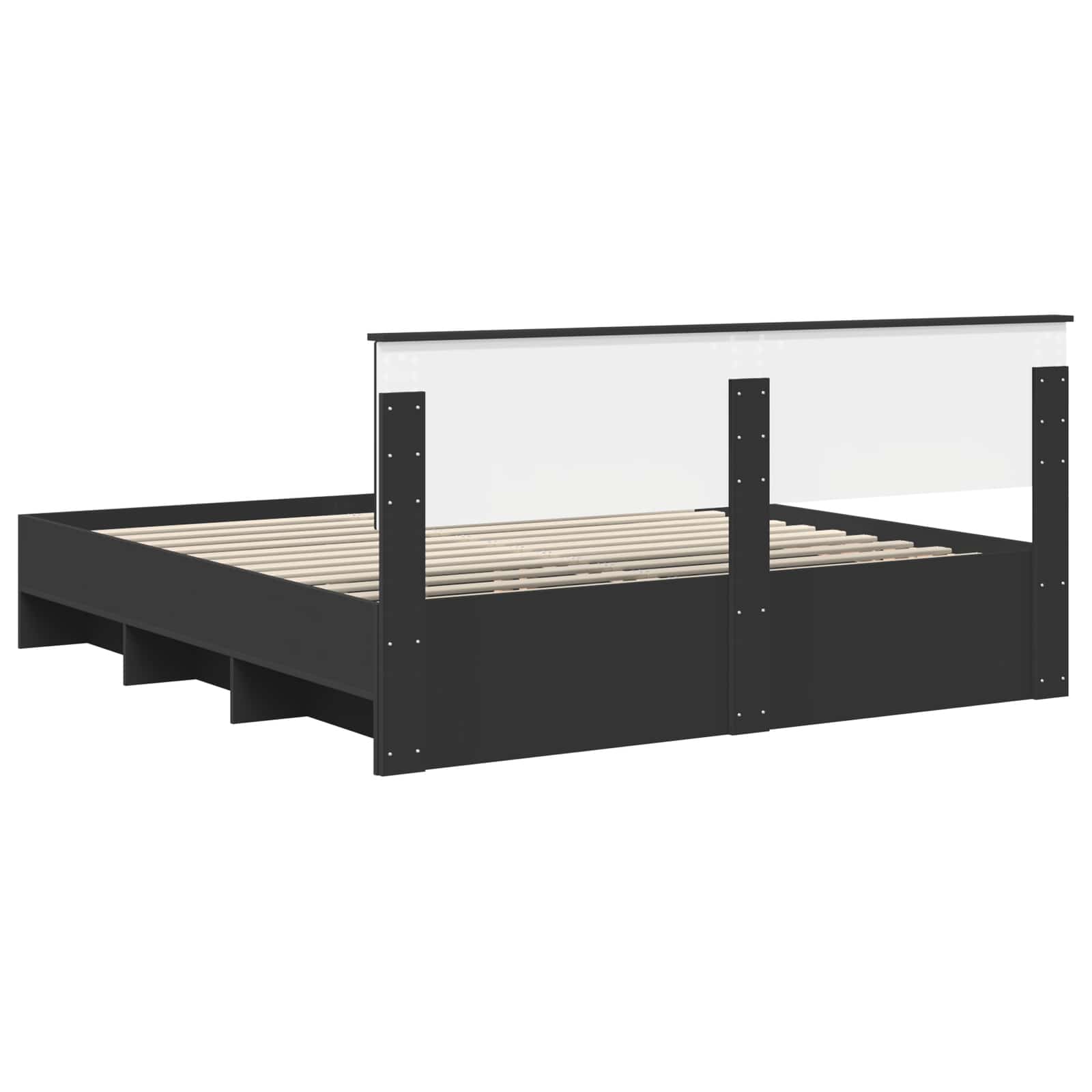 Krevetna konstrukcija Crna 200 x 200 cm Konstruirano drvo