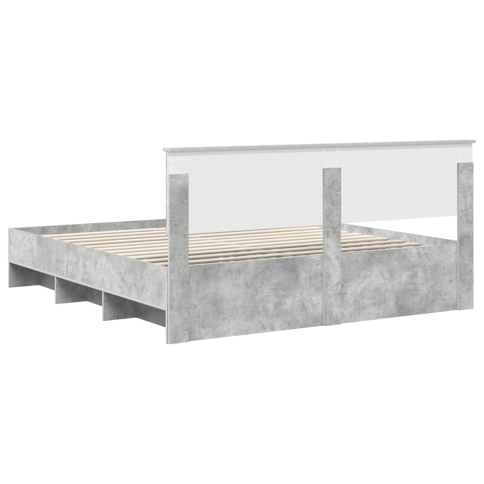 Krevetna konstrukcija s uzglavljem Betonski sivi 200 x 200 cm