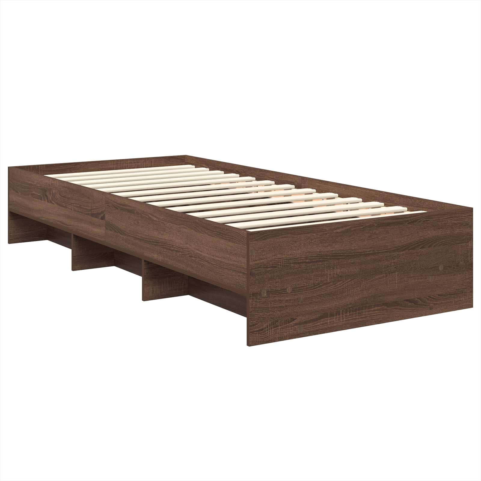 Krevetna konstrukcija s uzglavljem Smeđi hrast 120 x 123 cm