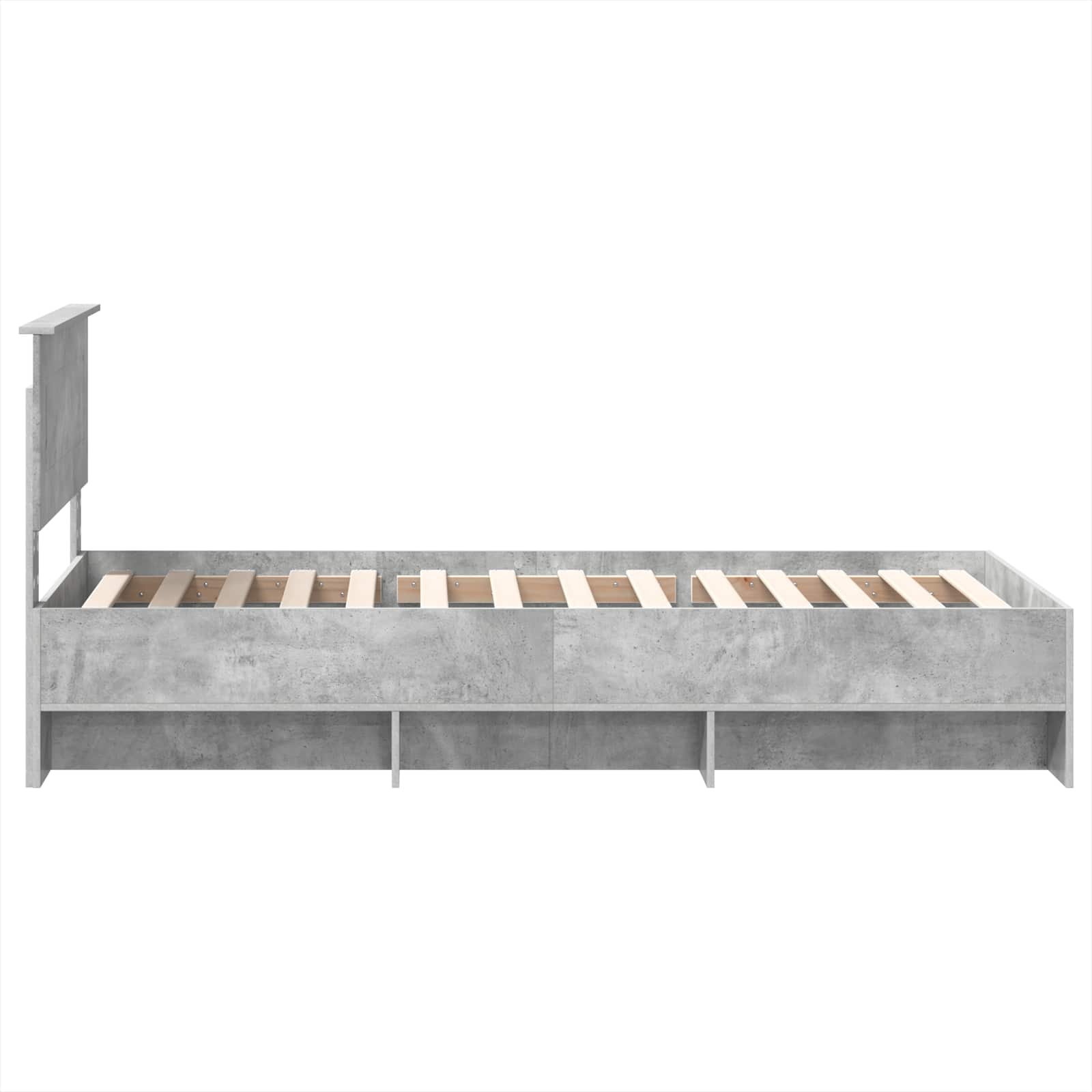 Krevetna konstrukcija s uzglavljem Betonski sivi 90 x 200 cm