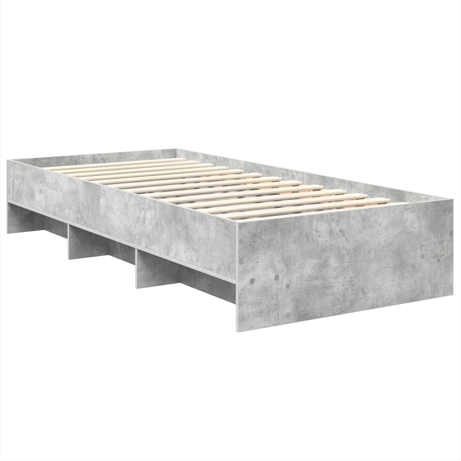 Krevetna konstrukcija s uzglavljem Betonski sivi 90 x 200 cm