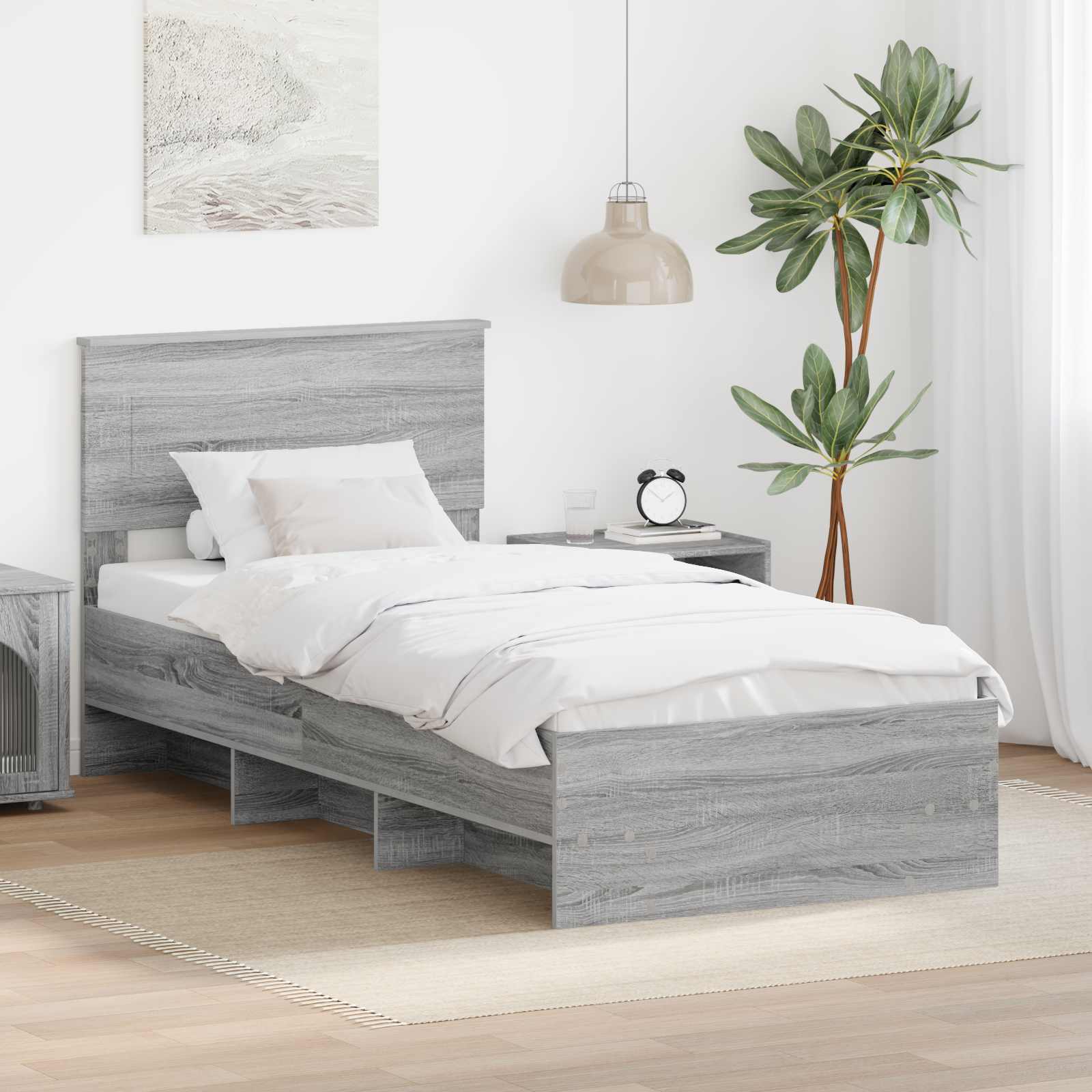Krevetna konstrukcija Siva Sonoma 80 x 200 cm Konstruirano drvo