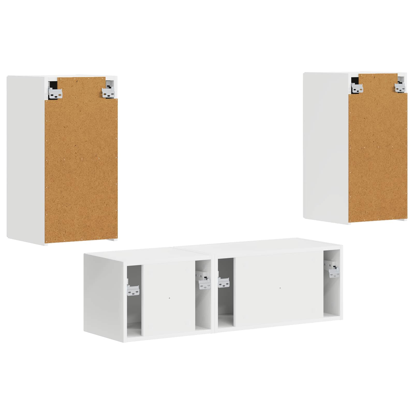 Set zidnog ormarića za TV Zidne 4 pcs Bijelo Konstruirano drvo