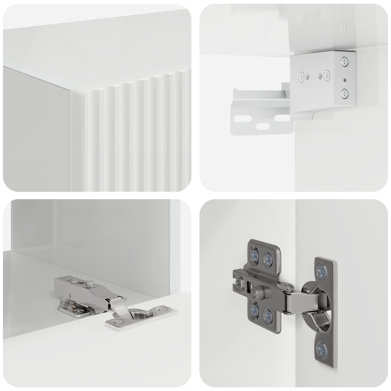 Set zidnog ormarića za TV Zidne 4 pcs Visoki sjaj bijela
