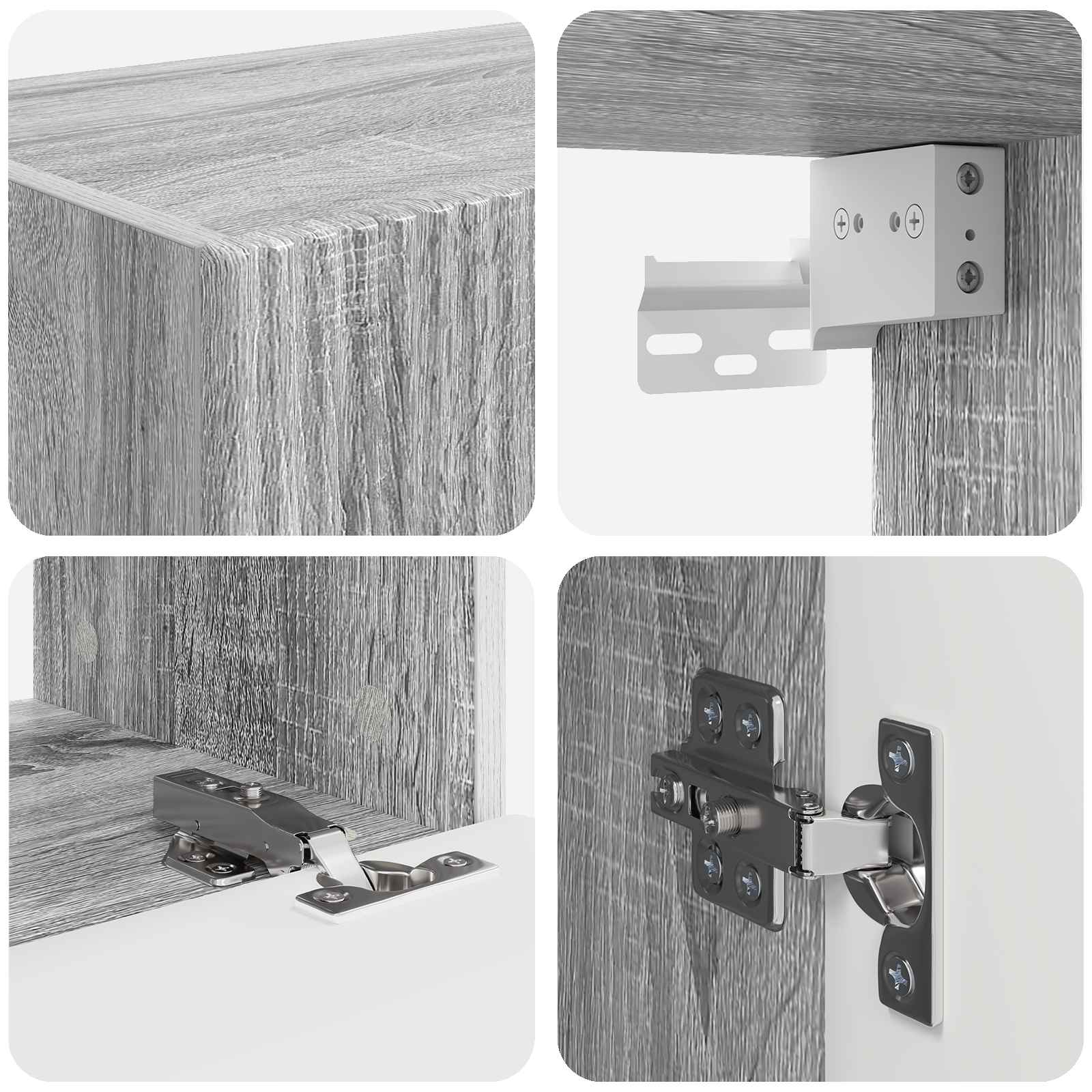 Set zidnog ormarića za TV 4 pcs Siva Sonoma Konstruirano drvo