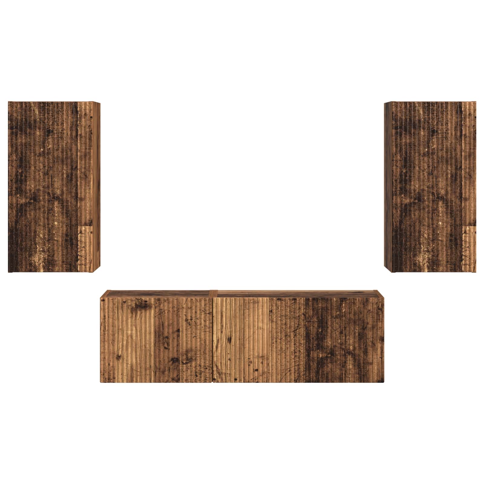 Set zidnog ormarića za TV 4 pcs Staro drvo Konstruirano drvo