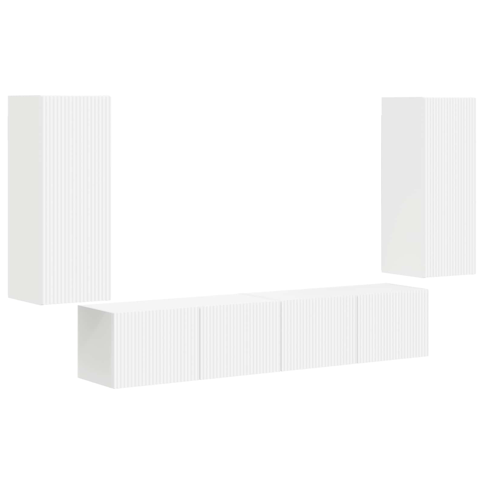 Set zidnog ormarića za TV Zidne 4 pcs Bijelo Konstruirano drvo