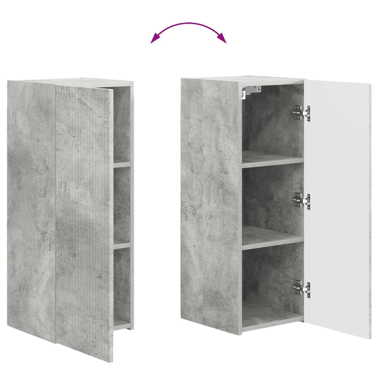 Set zidnog ormarića za TV 4 pcs Betonski sivi Konstruirano drvo