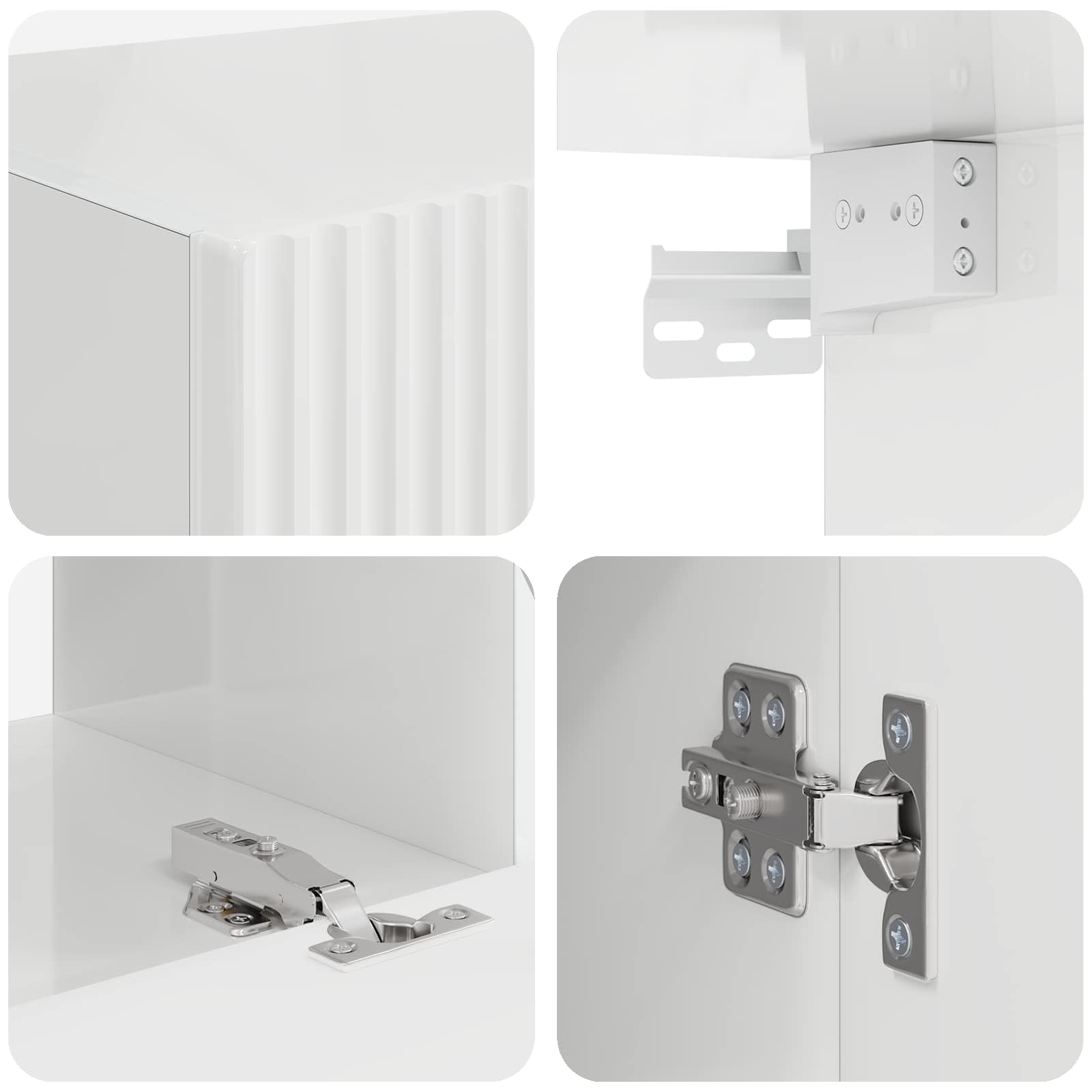 Set zidnog ormarića za TV Zidne 4 pcs Visoki sjaj bijela
