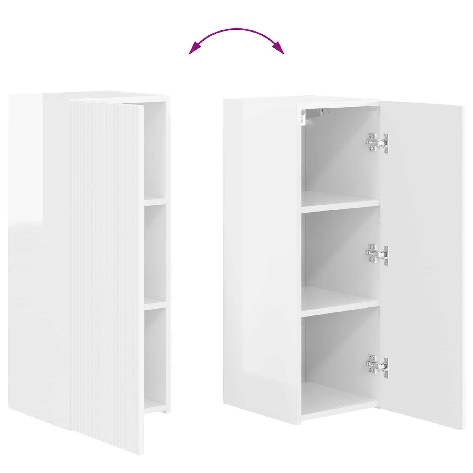 Set zidnog ormarića za TV Zidne 4 pcs Visoki sjaj bijela
