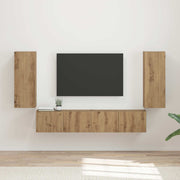 Set zidnog ormarića za TV Zidne 4 pcs Umjetnički hrast