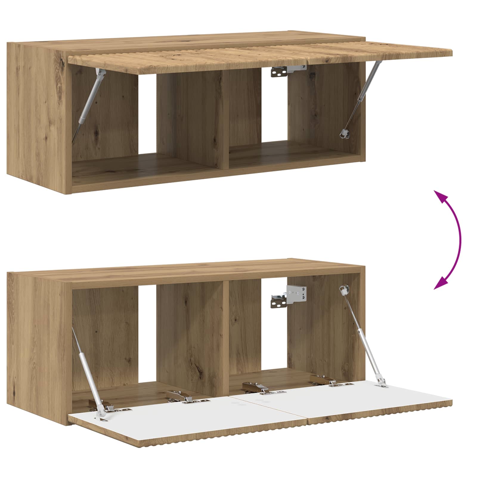 Set zidnog ormarića za TV Zidne 4 pcs Umjetnički hrast