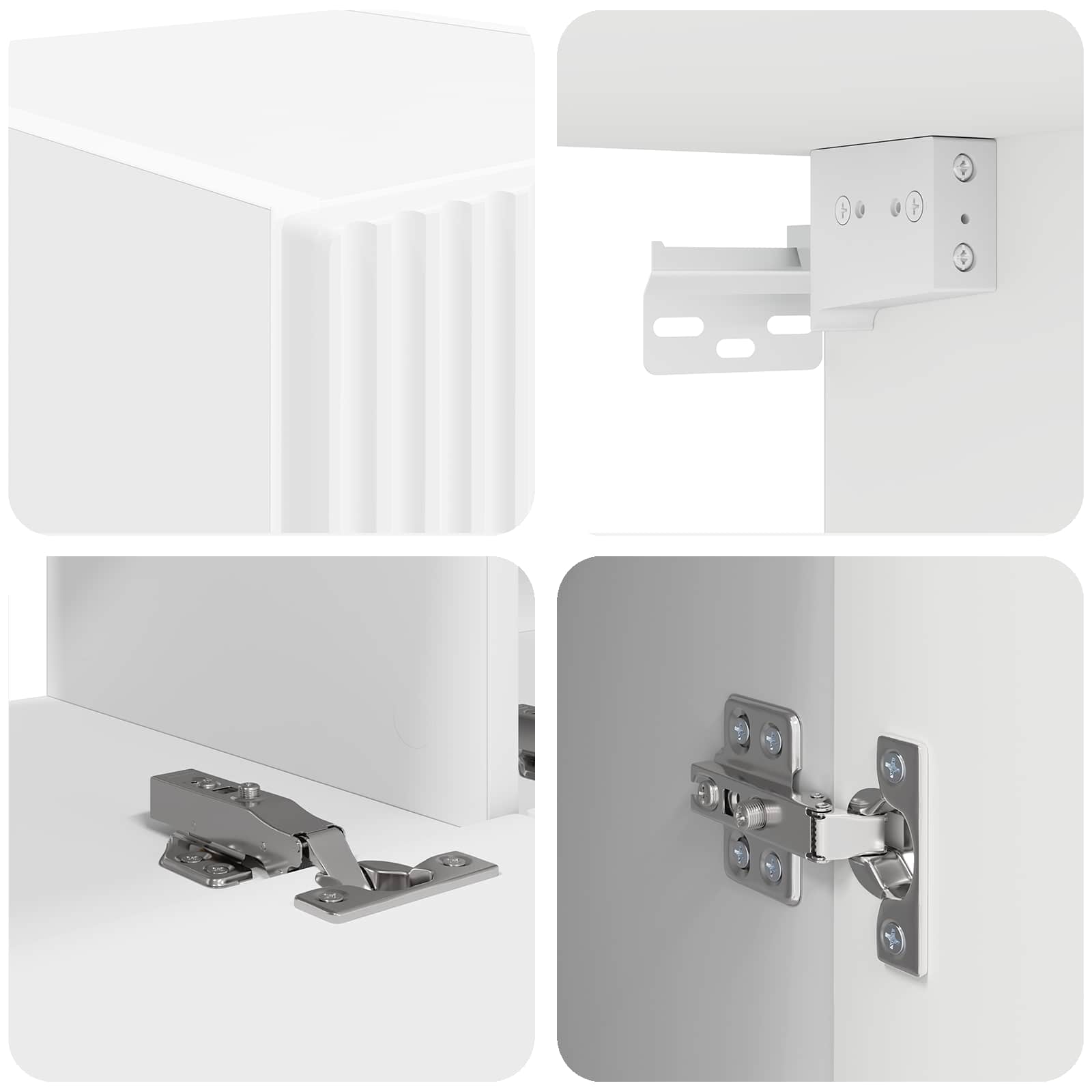 Set zidnog ormarića za TV Zidne 4 pcs Bijelo Konstruirano drvo