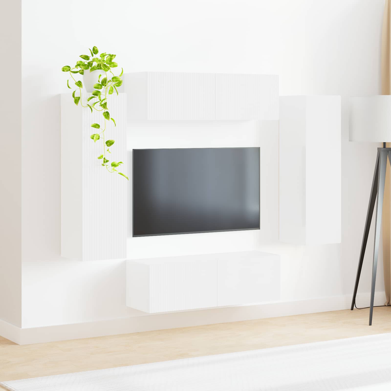 Set zidnog ormarića za TV Zidne 4 pcs Bijelo Konstruirano drvo